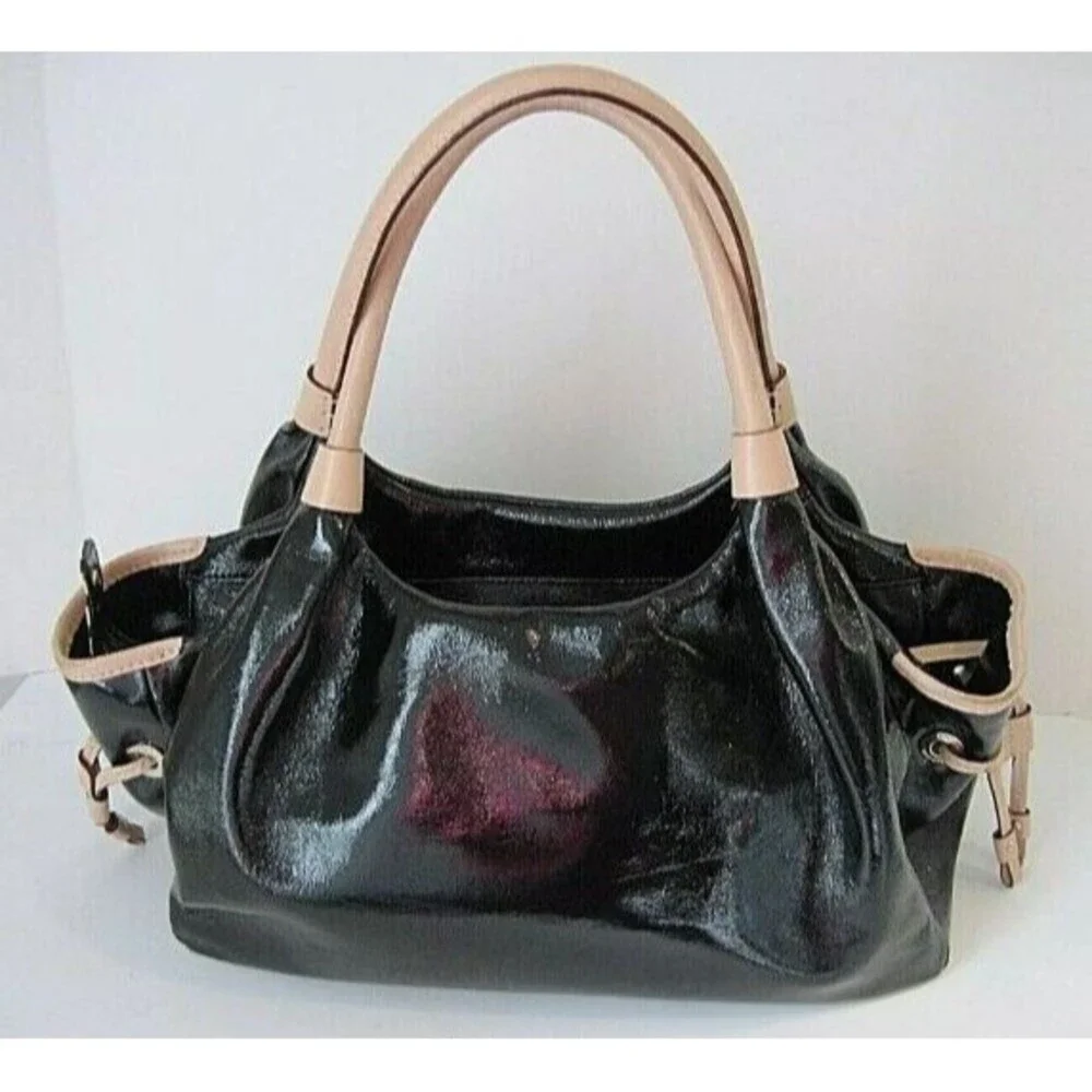 Kate Spade New York Crinkle Black Patent Leather Shoulder Bag Purse